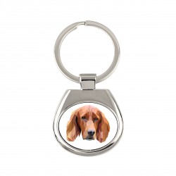 Key pendant with a Setter dog. A new collection with the geometric dog