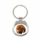 Key pendant with a Tibetan Mastiff dog. A new collection with the geometric dog