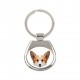Key pendant with a Welsh corgi cardigan dog. A new collection with the geometric dog