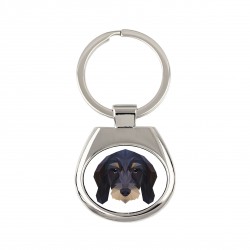 Key pendant with a Dachshund wirehaired dog. A new collection with the geometric dog