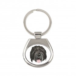 Key pendant with a Black Russian Terrier dog. A new collection with the geometric dog