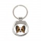 Key pendant with a Papillon dog. A new collection with the geometric dog