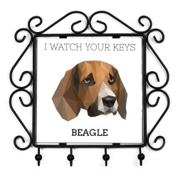 Un estante clave con Beagle inglés, veo tus llaves. Una nueva colección con el perro geométrico