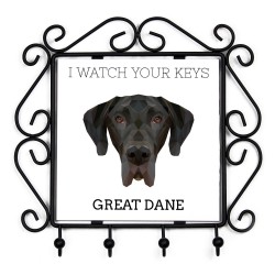 A key rack with Great Dane, I watch your keys. A new collection with the geometric dog