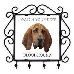 A key rack with Bloodhound, I watch your keys. A new collection with the geometric dog