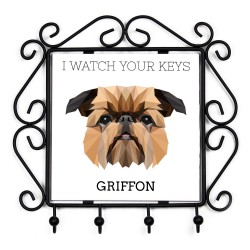 A key rack with Brussels Griffon, I watch your keys. A new collection with the geometric dog