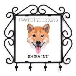 Un estante clave con Shiba Inu, veo tus llaves. Una nueva colección con el perro geométrico