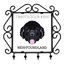 A key rack with Newfoundland, I watch your keys. A new collection with the geometric dog