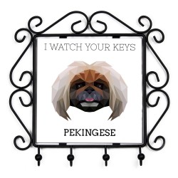 A key rack with Pekingese, I watch your keys. A new collection with the geometric dog