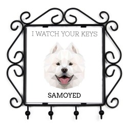 A key rack with Samoyed, I watch your keys. A new collection with the geometric dog