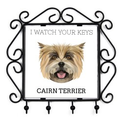 Un estante clave con Cairn Terrier, veo tus llaves. Una nueva colección con el perro geométrico