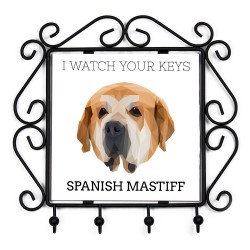 Schlüsselaufhänger mit Mastín Español, I watch your keys. Neue Kollektion mit geometrischem Hund