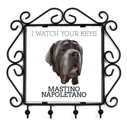 A key rack with Neapolitan Mastiff, I watch your keys. A new collection with the geometric dog