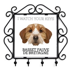 A key rack with Basset Fauve de Bretagne, I watch your keys. A new collection with the geometric dog