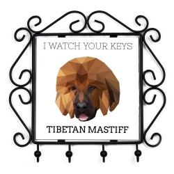 A key rack with Tibetan Mastiff, I watch your keys. A new collection with the geometric dog