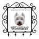 Un porte-clés avec West Highland White Terrier, je regarde vos clés. Une nouvelle collection avec le chien géométrique
