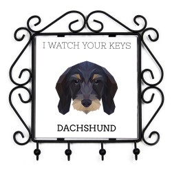 A key rack with Dachshund wirehaired, I watch your keys. A new collection with the geometric dog