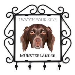 A key rack with Münsterländer, I watch your keys. A new collection with the geometric dog