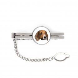 Una atadura con un perro Beagle inglés. Joyería de los hombres Una nueva colección con el perro geométrico