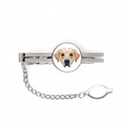 A tie tack with a Labrador Retriever dog. Men’s jewelry. A new collection with the geometric dog