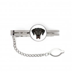 A tie tack with a Great Dane dog. Men’s jewelry. A new collection with the geometric dog