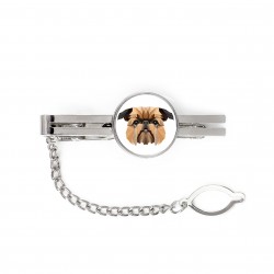 A tie tack with a Brussels Griffon dog. Men’s jewelry. A new collection with the geometric dog