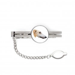 A tie tack with a Borzoi dog. Men’s jewelry. A new collection with the geometric dog