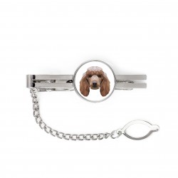A tie tack with a Poodle dog. Men’s jewelry. A new collection with the geometric dog
