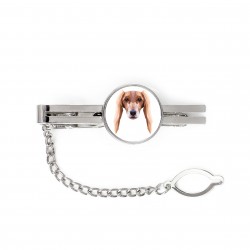 A tie tack with a Saluki dog. Men’s jewelry. A new collection with the geometric dog