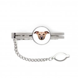 A tie tack with Whippet dog. Men’s jewelry. A new collection with the geometric dog