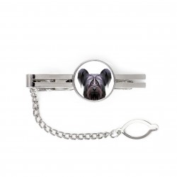A tie tack with Skye Terrier dog. Men’s jewelry. A new collection with the geometric dog