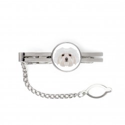 A tie tack with Bolognese dog. Men’s jewelry. A new collection with the geometric dog