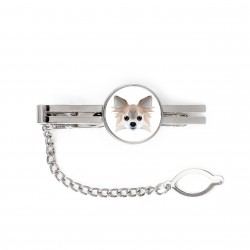 A tie tack with Chihuahua 2 dog. Men’s jewelry. A new collection with the geometric dog