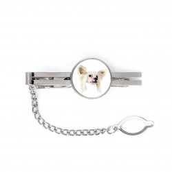 A tie tack with Chinese Crested Dog dog. Men’s jewelry. A new collection with the geometric dog