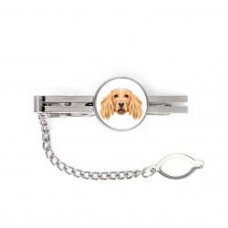 A tie tack with English Cocker Spaniel dog. Men’s jewelry. A new collection with the geometric dog