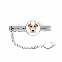 A tie tack with Fox Terrier dog. Men’s jewelry. A new collection with the geometric dog
