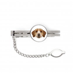 A tie tack with Basset Fauve de Bretagne dog. Men’s jewelry. A new collection with the geometric dog
