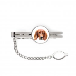 A tie tack with Setter dog. Men’s jewelry. A new collection with the geometric dog