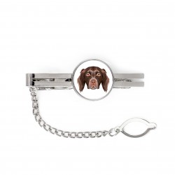 A tie tack with Münsterländer dog. Men’s jewelry. A new collection with the geometric dog