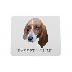 Mauspad mit Basset. Neue Kollektion mit geometrischem Hund