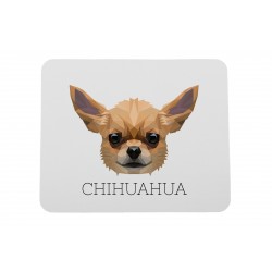 Una alfombrilla de ratón con un perro Chihuahueño. Una nueva colección con el perro geométrico