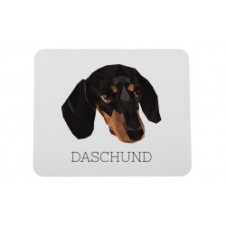 Un mouse pad con un cane Bassotto smoothhaired. Una nuova collezione con il cane geometrico