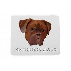 Una alfombrilla de ratón con un perro Dogue de Bordeaux. Una nueva colección con el perro geométrico