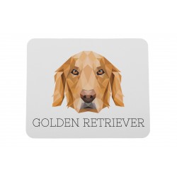 Un mouse pad con un cane Golden Retriever cioè cane dal. Una nuova collezione con il cane geometrico