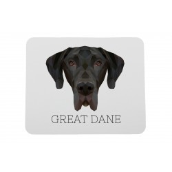 Un mouse pad con un cane Alano tedesco. Una nuova collezione con il cane geometrico