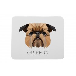 Un tapis de souris avec un chien Griffon bruxellois. Une nouvelle collection avec le chien géométrique