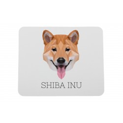Una alfombrilla de ratón con un perro Shiba Inu. Una nueva colección con el perro geométrico