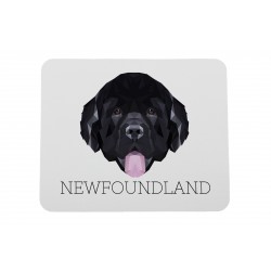 A computer mouse pad with a Newfoundland dog. A new collection with the geometric dog
