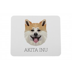 Una alfombrilla de ratón con un perro Akita Inu. Una nueva colección con el perro geométrico