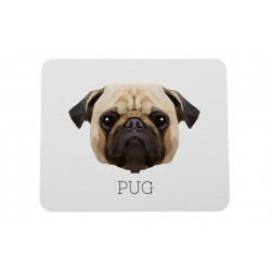 A computer mouse pad with a Pug dog. A new collection with the geometric dog